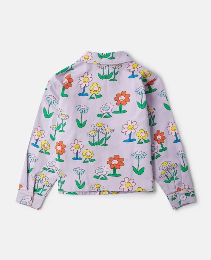 Jacke mit Blumenprint und Kragen