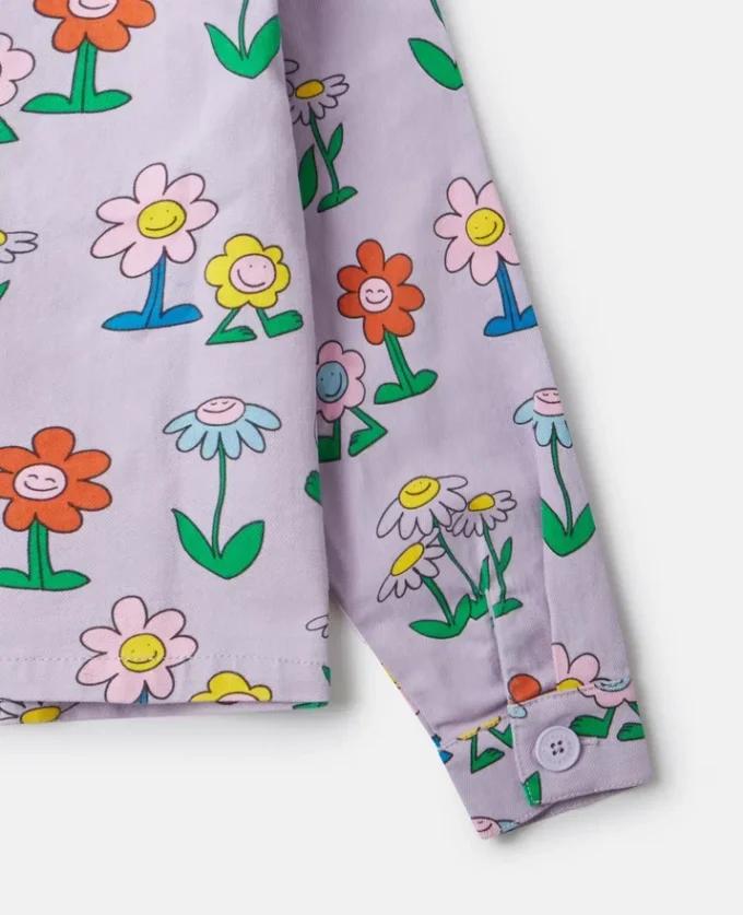 Jacke mit Blumenprint und Kragen