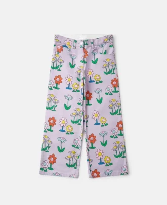 Jeans mit Blumenprint und geradem Bein