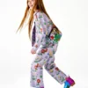 Jeans mit Blumenprint und geradem Bein