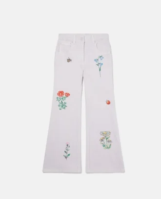 Jeans mit Blumenstickerei