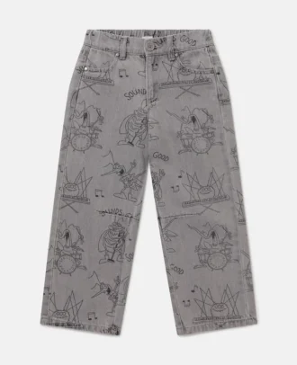 Jeans mit Bug Band-Print
