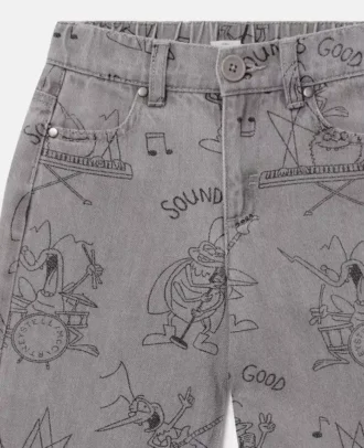 Jeans mit Bug Band-Print