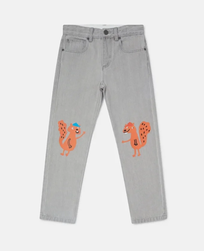 Jeans mit Eichhörnchen-Grafik