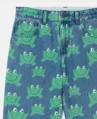 Jeans mit Froschprint und geradem Bein