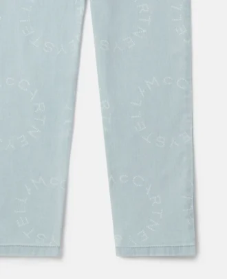 Jeans mit geradem Bein und Medaillon-Logo