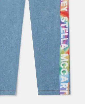 Jeans mit geradem Bein und Regenbogen-Logo-Band