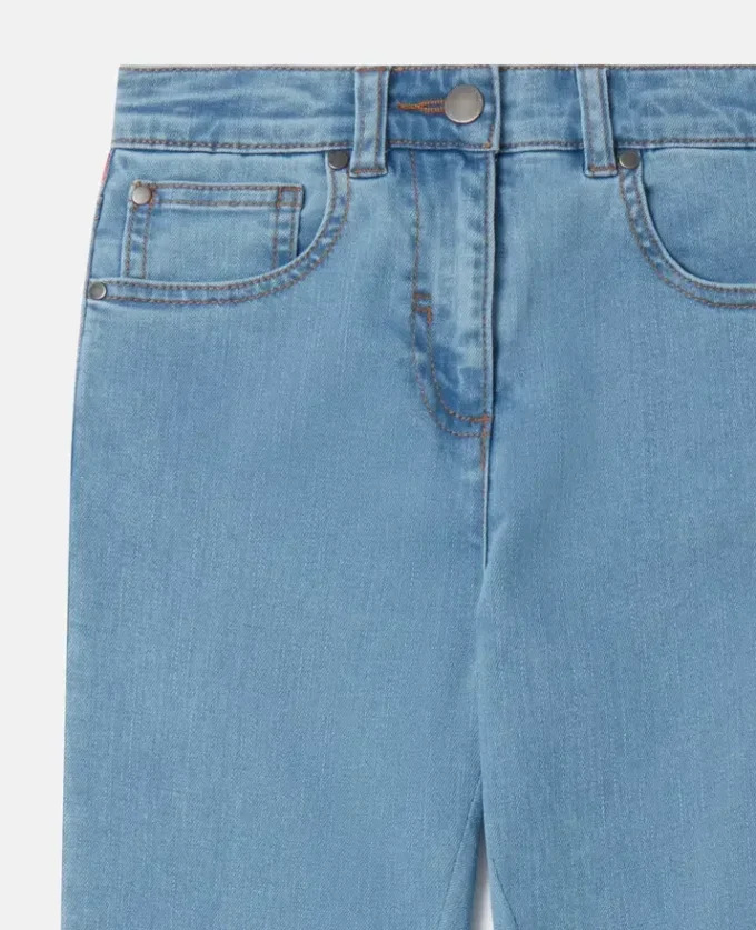 Jeans mit geradem Bein und Regenbogen-Logo-Band