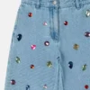 Jeans mit Juwelenstickerei