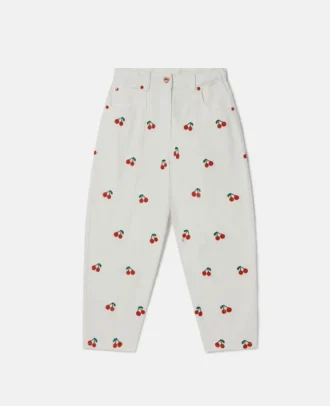 Jeans mit Kirschstickerei