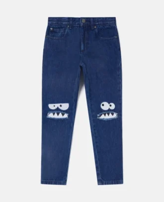 Jeans mit Monster-Grafik und geradem Bein