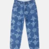 Jeans mit Monster-Print und geradem Bein