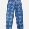 Jeans mit Monster-Print und geradem Bein