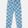 Jeans mit Schachbrettmuster