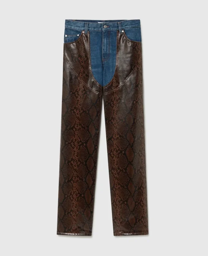 Jeans mit Schlangenpanel