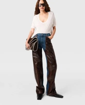 Jeans mit Schlangenpanel