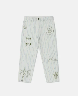 Jeans mit Skateboard-Print