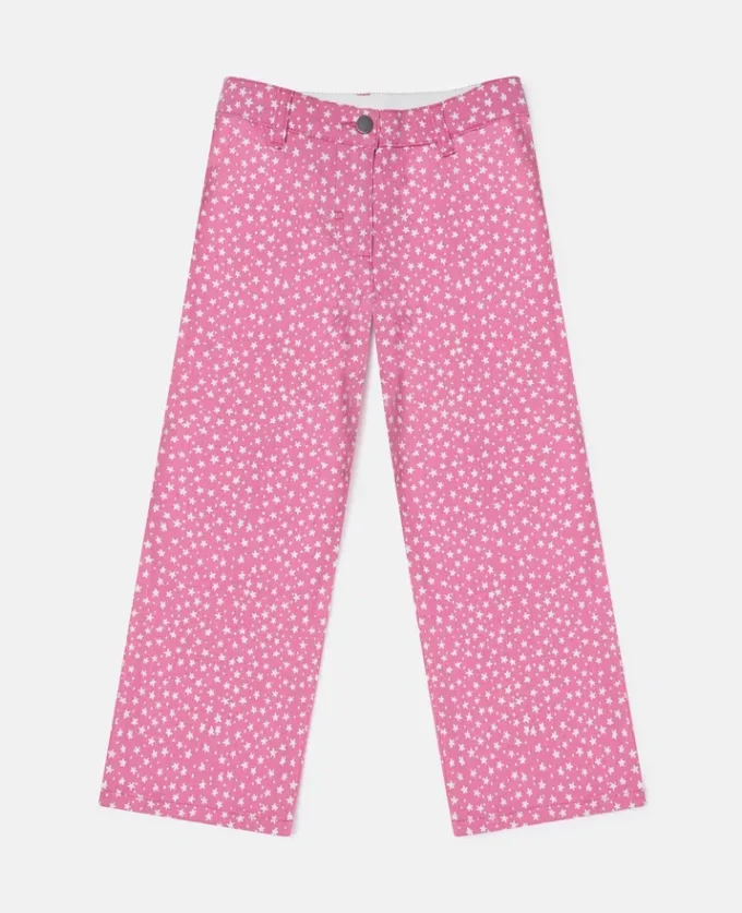 Jeans mit Sternenprint und geradem Bein
