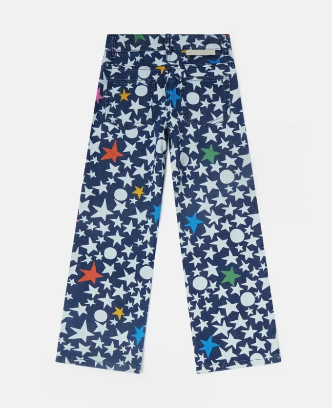 Jeans mit Sternenprint und geradem Bein