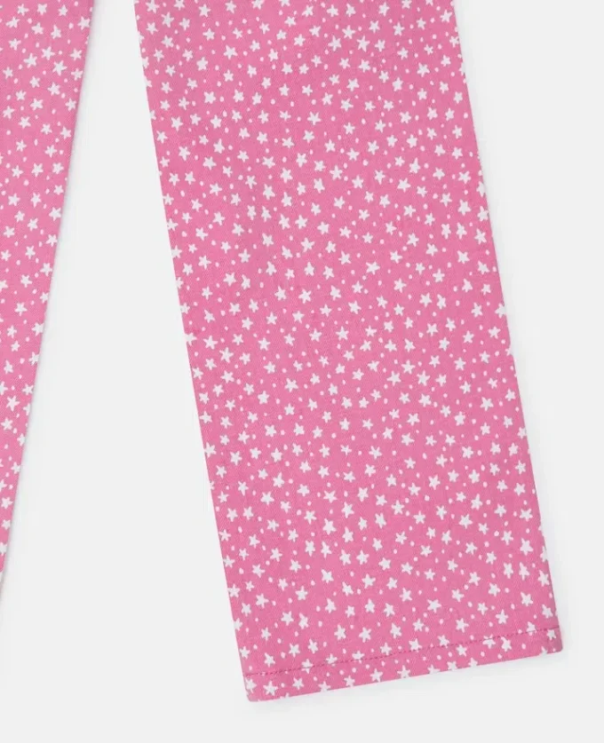 Jeans mit Sternenprint und geradem Bein