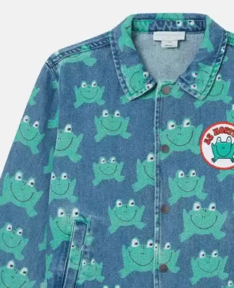 Jeansjacke mit Froschprint