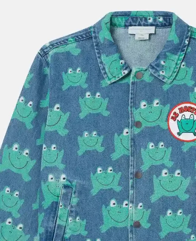 Jeansjacke mit Froschprint