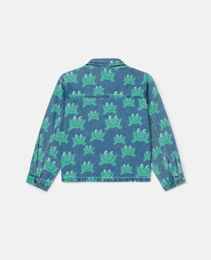 Jeansjacke mit Froschprint