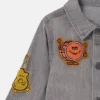 Jeansjacke mit Musikgrafik-Stickerei