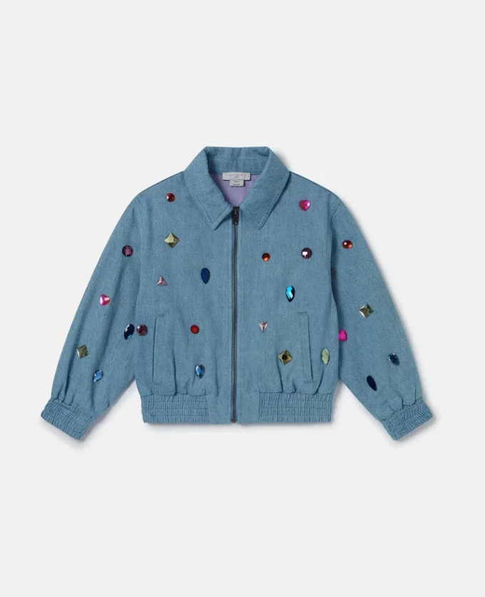 Jeansjacke mit Stickerei