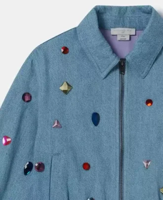 Jeansjacke mit Stickerei