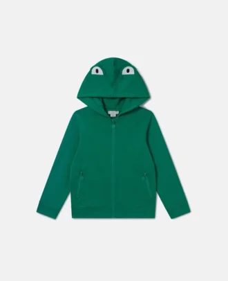 Kapuzen-Sweatshirt mit Reißverschluss und Frosch-Grafik