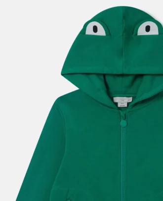Kapuzen-Sweatshirt mit Reißverschluss und Frosch-Grafik