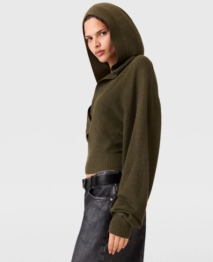 Kapuzenpullover mit langen Ärmeln und verkürztem Schnitt