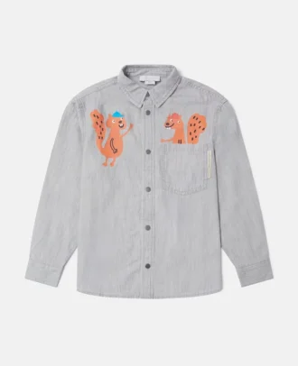 Klassisches Shirt mit Eichhörnchen-Motiv