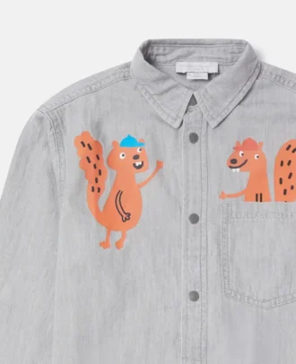 Klassisches Shirt mit Eichhörnchen-Motiv