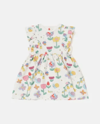 Kleid mit Blumenprint und Flügelärmeln