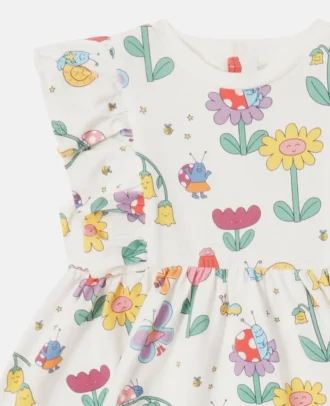 Kleid mit Blumenprint und Flügelärmeln