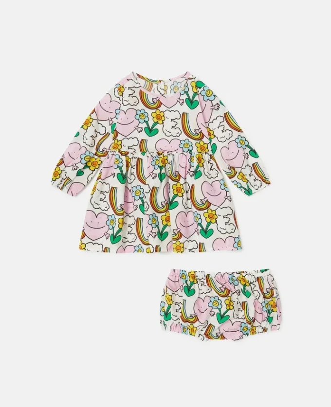 Kleid mit „Earth Friends“-Print und Bloomers-Set