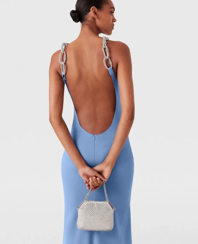 Kleid mit Kristallketten-Trägern