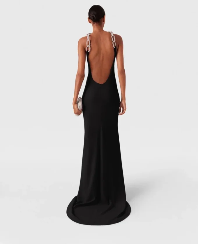 Kleid mit Kristallketten-Trägern