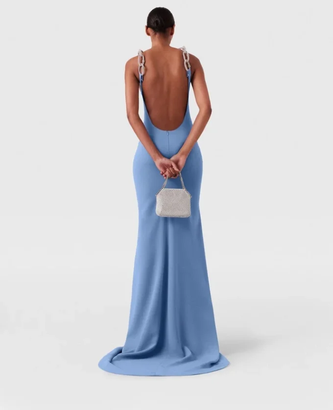 Kleid mit Kristallketten-Trägern