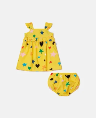 Kleid mit Sternenmuster und Bloomers-Set