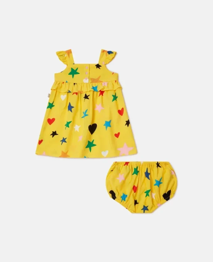 Kleid mit Sternenmuster und Bloomers-Set