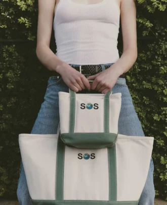 Kleine Tasche mit SOS-Stickerei