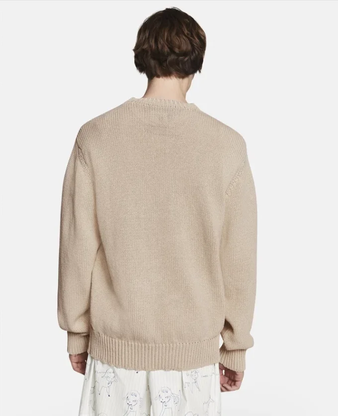 Kleiner schwarzer Hasen-Stickerei-Baumwollpullover