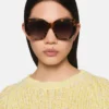Klobige quadratische Cat-Eye-Sonnenbrille