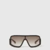 Klobige Sonnenbrille mit geradem Rand