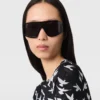 Klobige Sonnenbrille mit geradem Rand