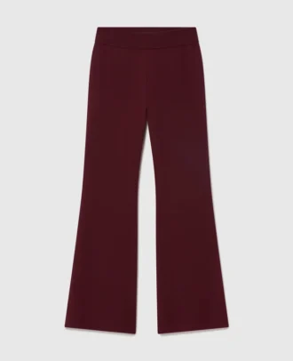 Kompakte Strickhose mit ausgestelltem Bein