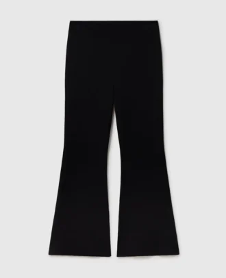 Kompakte Strickhose mit ausgestelltem Bein